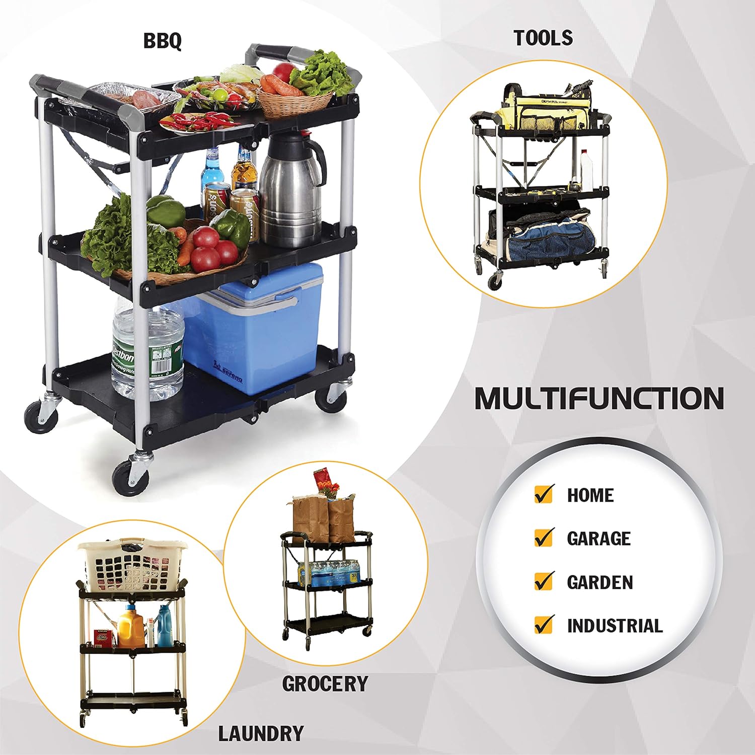 🛠️ Heavy-Duty Folding Service Cart — 150 lb Capacity